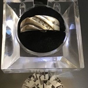 Mens White Gold Diamond Wedding Band